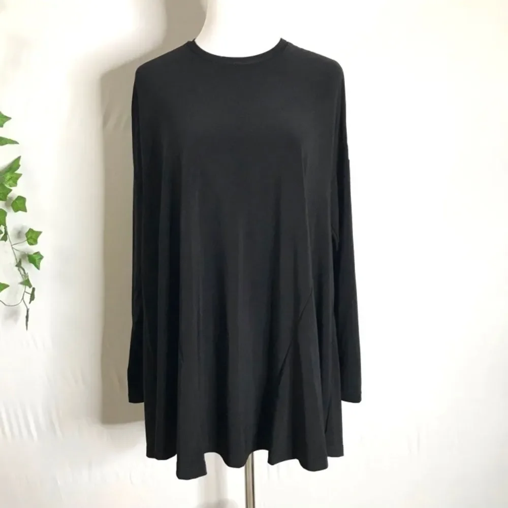 Show Me Your MuMu Will Long Sleeve Tunic Top Black XS Oversized